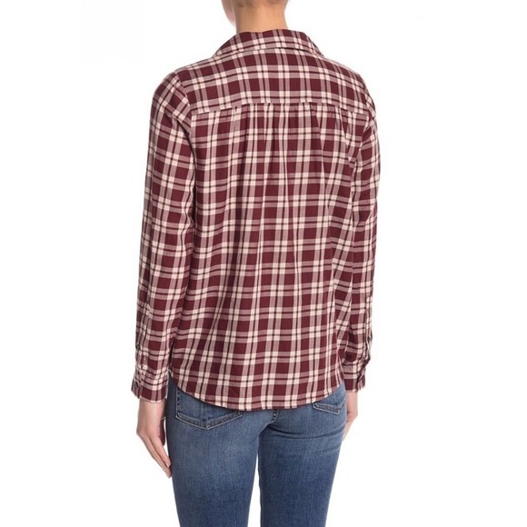 MADEWELL Arion Plaid Long Sleeve Wrap Top Size Extra Small - Picture 2 of 8